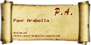 Paor Arabella névjegykártya